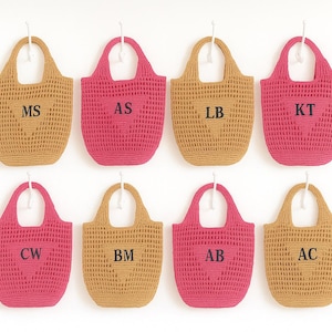 Personalized Raffia Beach Bag: Handwoven Bachelorette Party Favor, Mothers Day Gift Idea image 7