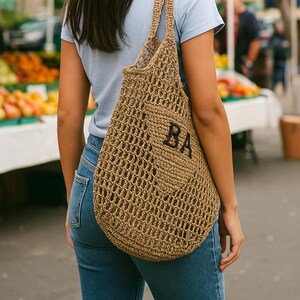 Personalized Raffia Beach Bag: Handwoven Bachelorette Party Favor, Mothers Day Gift Idea image 10
