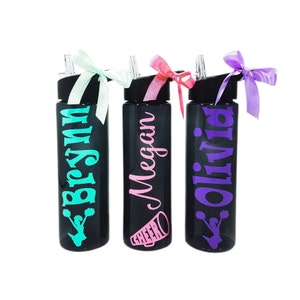Kids Water Bottle Personalized, Cheerleader Water Bottles, Cheer Christmas Gift, Personalized Team Water Bottles, School Water Bottle, Cheer