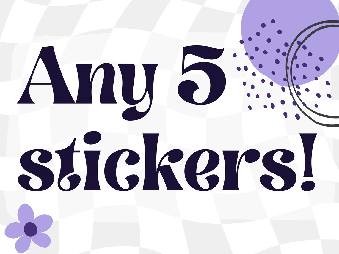 Choose Any 5 Stickers / Sticker Bundle / Sticker Pack / Sticker Set ...