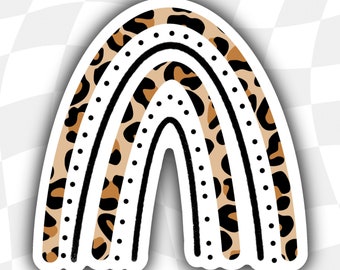 Leopard Rainbow Sticker / Vinyl Sticker /  Laptop Sticker /  Waterproof Sticker /  Hydroflask Sticker / Leopard Sticker