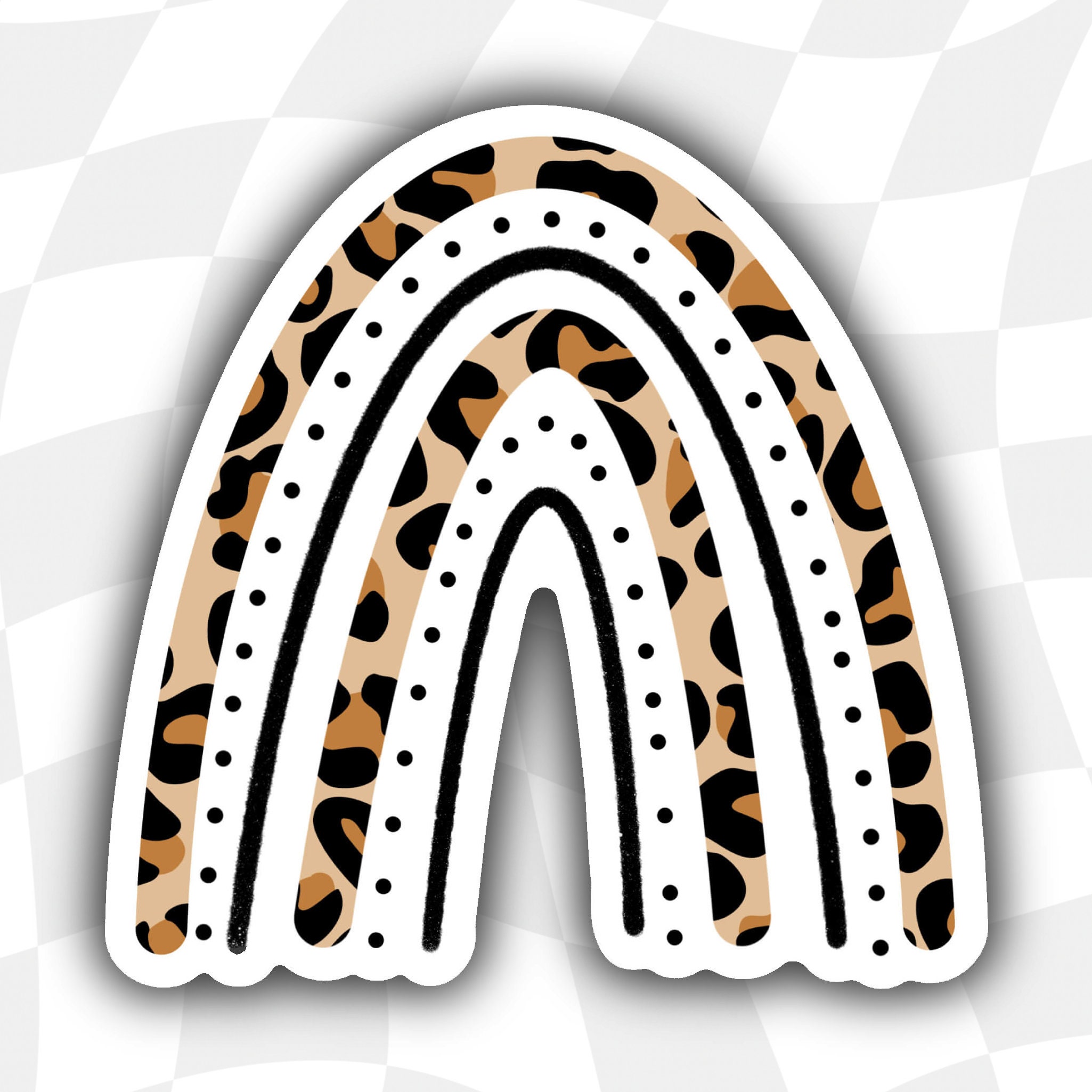 Leopard Rainbow Sticker / Vinyl Sticker / Laptop Sticker / Waterproof ...