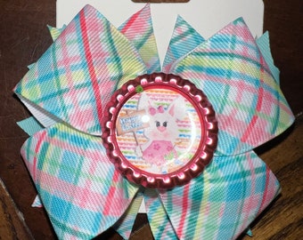 Easter hair bow, Over the top hair bow, Bunny hair bow, hair bow, hairbow, rainbow hair bow