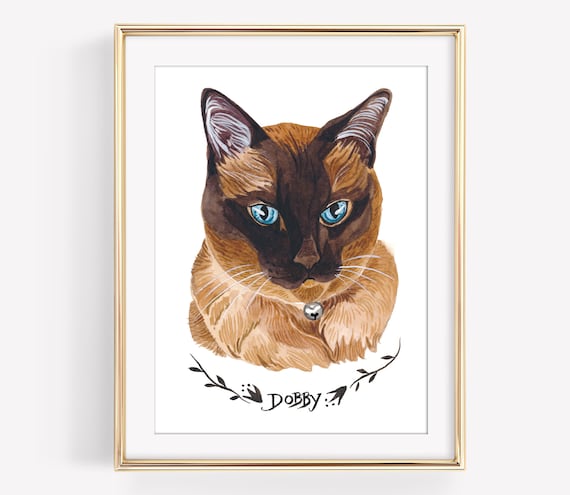 Custom Cat Portrait. Custom Pet Portrait. Custom Pet Painting. Pet Painting. Cat Portrait. 5x7in