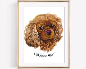 Ritratto di cane personalizzato. Ritratto personalizzato per animali domestici. Pittura personalizzata per animali domestici. Pittura per animali domestici. Ritratto di cane. 5x7ina