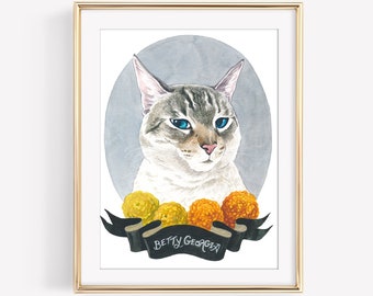 Custom Cat Portrait. Cat Art. Custom Pet Portrait. Custom Pet Painting. Pet Watercolor. Personalized Pet Art. 8x10 in