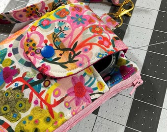 Wristlet Phone Bag | Bight Floral Phone Wallet | Removable Strap Organizer