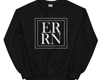 RN ER einfaches Sweatshirt mit weißem Logo