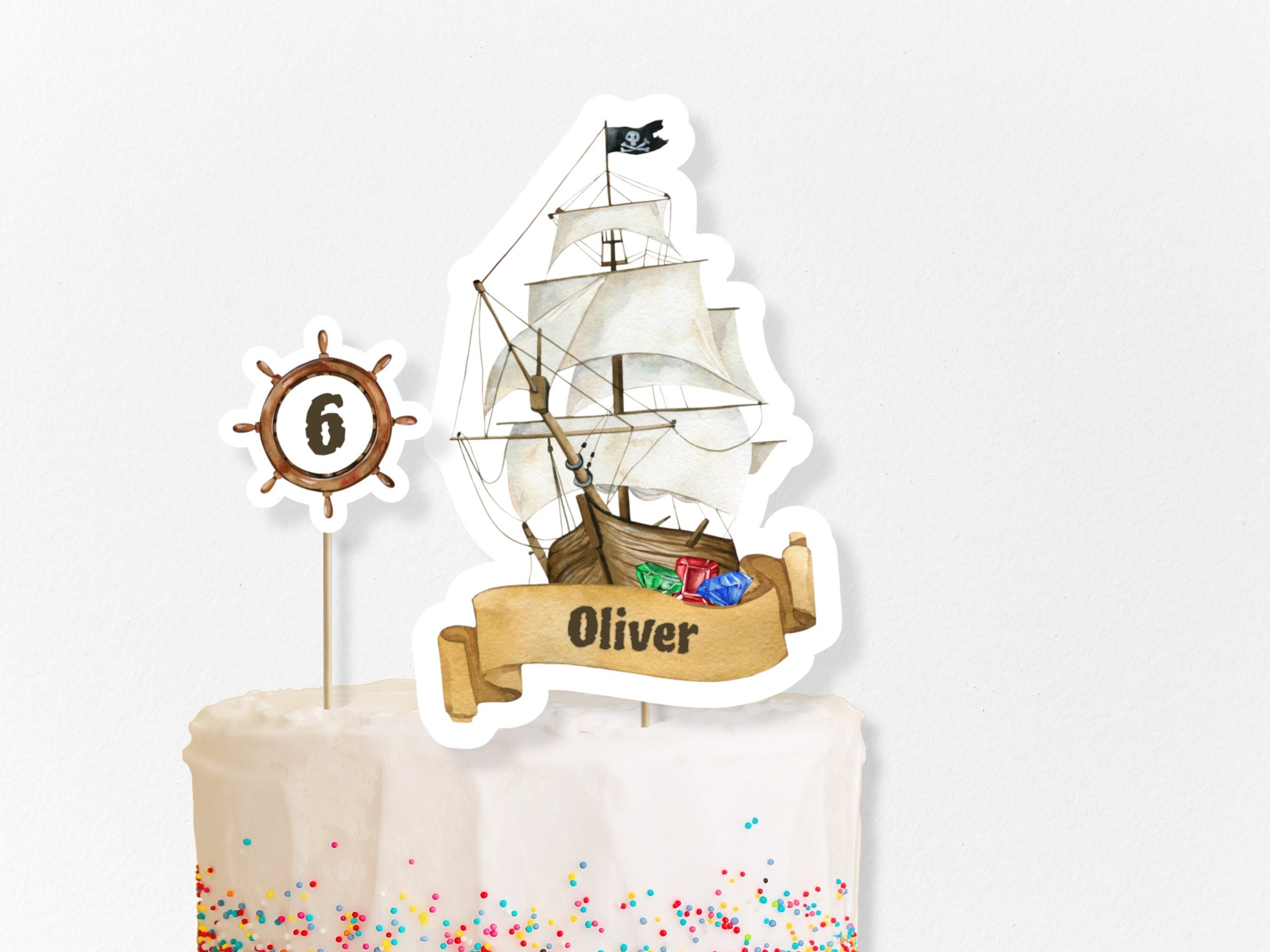 Pirate Ship Cupcake Wrapper instant Download - Etsy