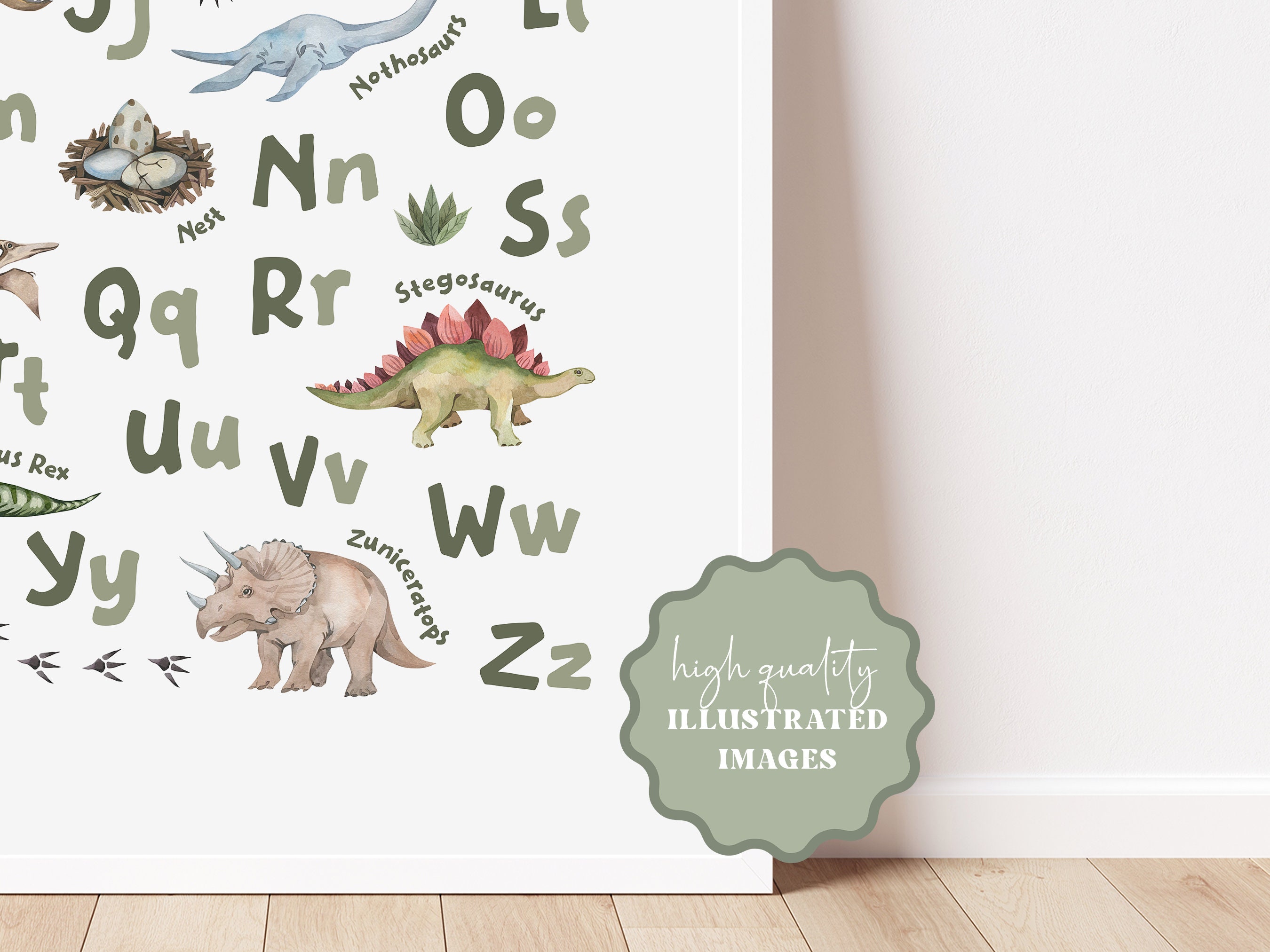Dinosaur Alphabet Print | ABC Dino Nursery Print | Kids Play Room Decor ...