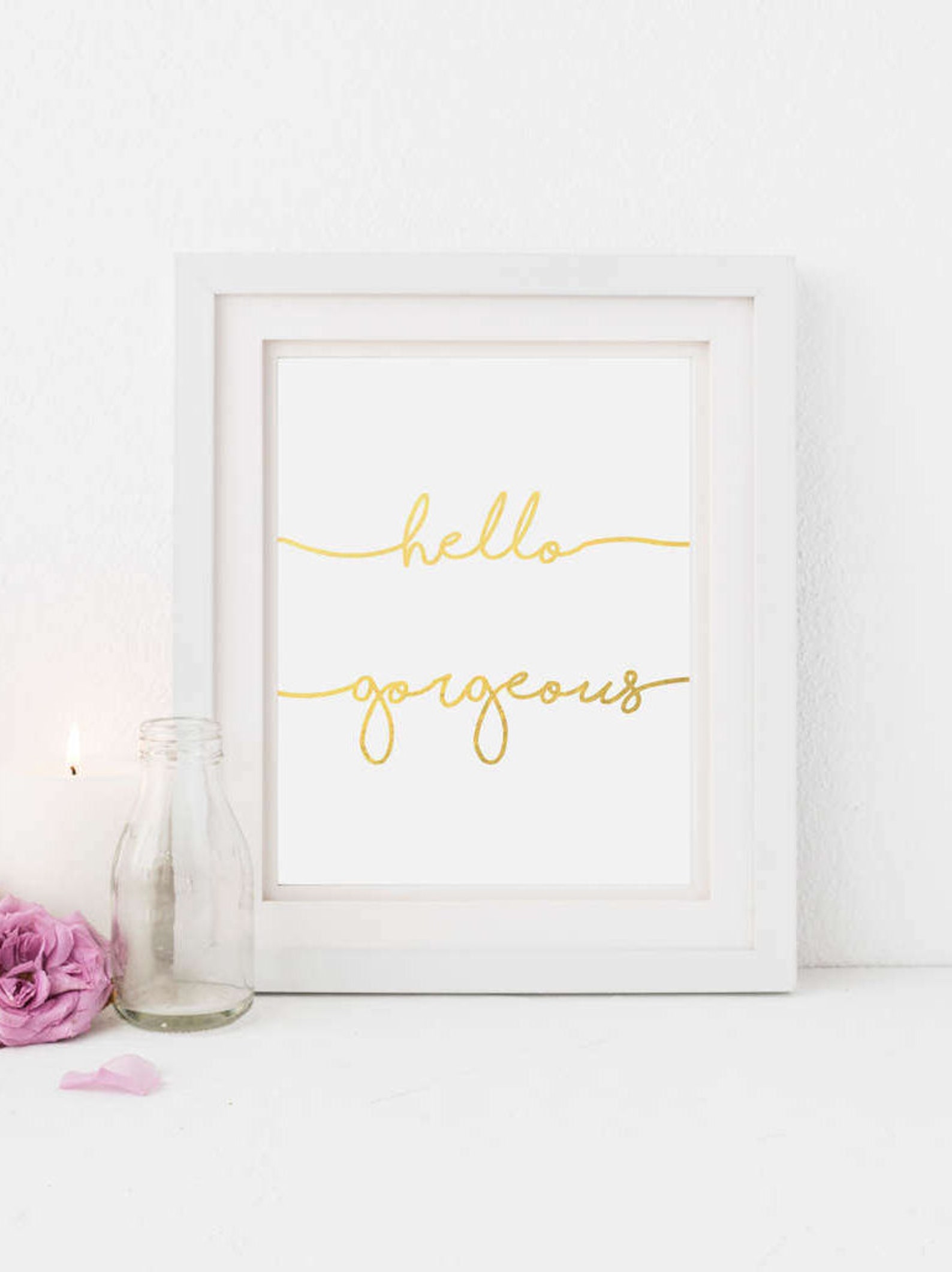 Hello Gold Printable Inspirational Art Diy Decor Instant