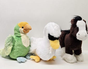 Webkinz White Swan Parakeet Clydesdale Horse No Code Dog Stuffed Animal Toy