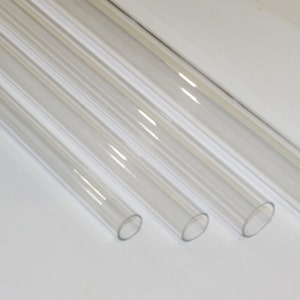 24&quot; Length Clear Acrylic Plastic Plexiglass Tube Lucite Pick Diameter Outside 7/8&quot; 1&quot; 1-1/4&quot; 1-1/2&quot; Rigid Hollow DIY Projects
