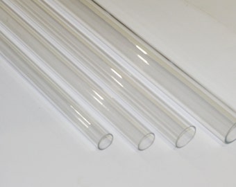 12" Length Clear Acrylic Plastic Plexiglass Tube Lucite Pick Diameter Outside 7/8" 1" 1-1/4" 1-1/2"