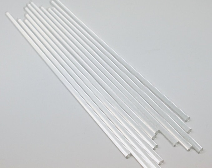 12 Pc Clear Acrylic Plexiglass Rod Lucite Diameter 3/16 or 1/4 by 12 Length Etsy