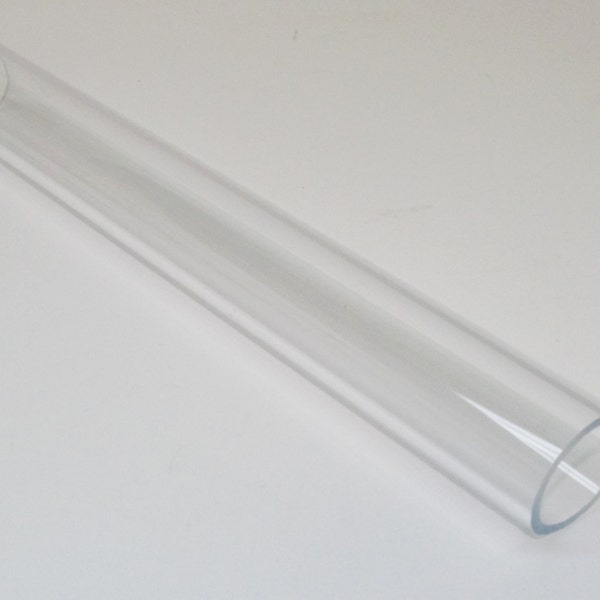 Clear Acrylic Plastic Extruded Plexiglass Tube Lucite OD 1.5" ID 1.25" .125" Wall 2" 4" 6" 8" 10" 12"