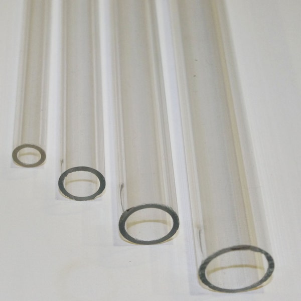 6" Length Clear Acrylic Plastic Plexiglass Tube Lucite Pick Diameter Outside 3/8" 1/2" 5/8" 3/4"