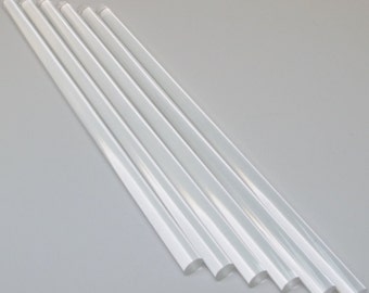 6 Pc Clear Acrylic Plastic Extruded Rod Lucite Diameter 3/16&quot; 1/4&quot; 3/8&quot; 1/2&quot; by 12&quot; Length