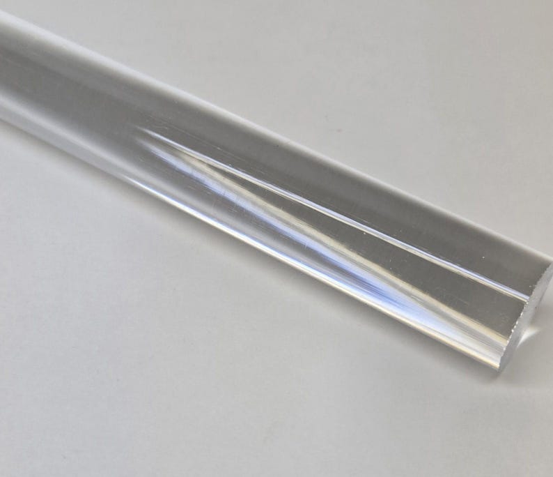 Clear Acrylic Plexiglass Rod: 12" Length, 1/2"-1-1/8" Diameter image 2