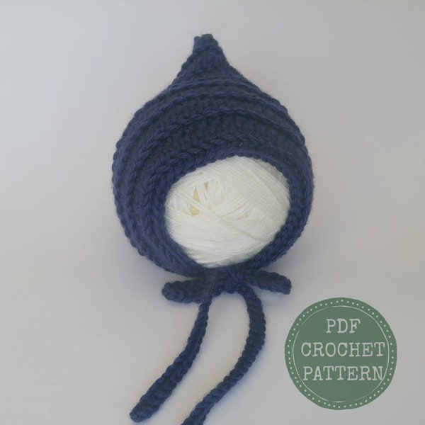 Pixie Bonnet - Crochet Pattern - Baby Boho Bonnet Pattern - Baby Shower Gift  - Baby Bonnet