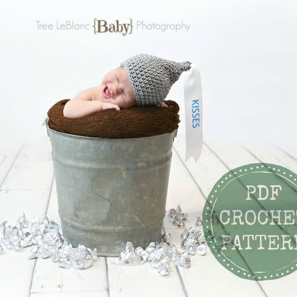 Kisses Hat Pattern - Crochet Pattern - Chocolate Kisses Hat - Newborn Prop Pattern