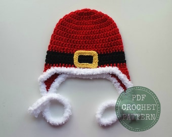 Santa Hat Pattern - Christmas Crochet Pattern - Santa Hat Crochet Pattern