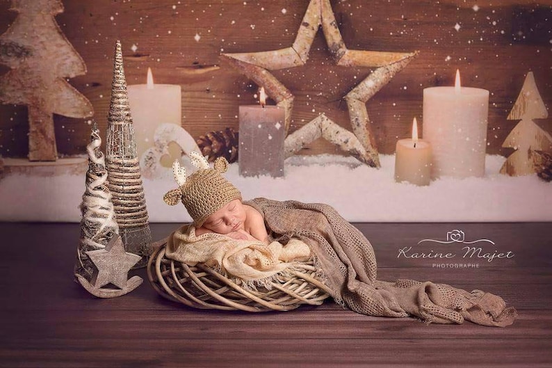 Deer Hat Baby Shower Gift Daddy and Me Hats- Deer Beanie Winter Hat in baby to adult sizes