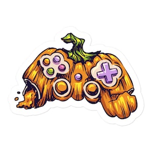 Zombie Pumpkin Controller Sticker | Gaming Stickers | Gamer Stickers | Halloween Stickers