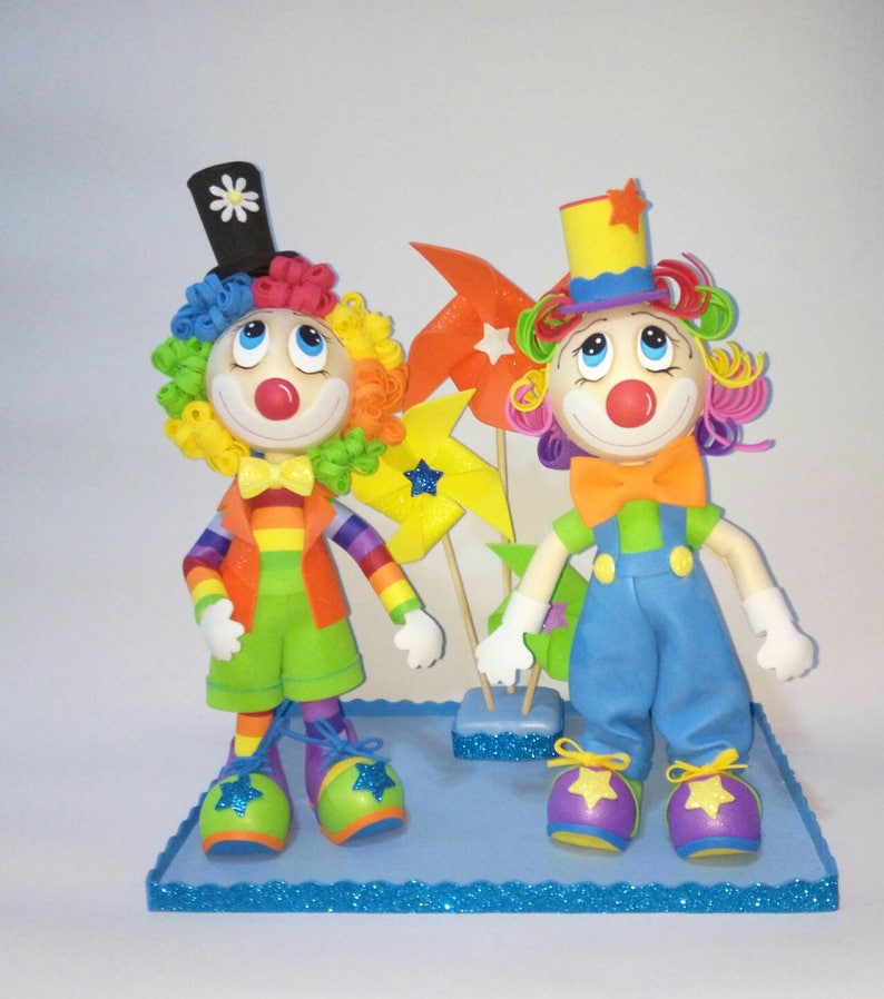 clown doll, foam doll, cake topper, party decor, birthday decoration,clown centerpiece,clown favors, party favors,clown party,clown birthday image 5