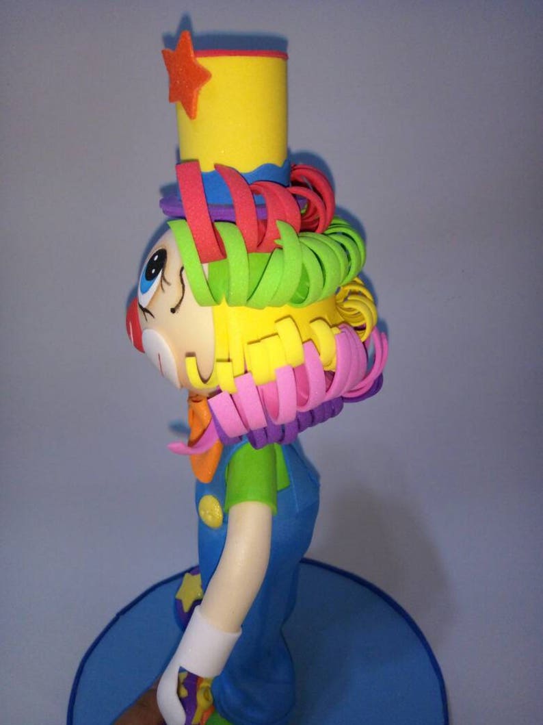 clown doll, foam doll, cake topper, party decor, birthday decoration,clown centerpiece,clown favors, party favors,clown party,clown birthday image 4