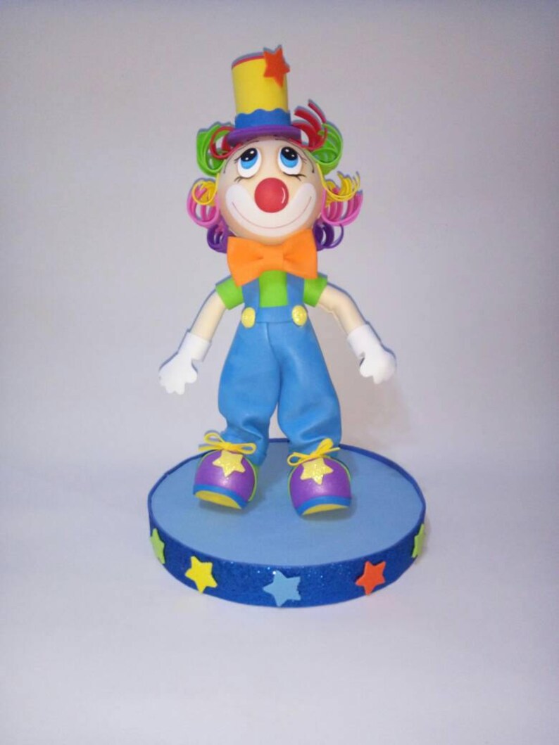 clown doll, foam doll, cake topper, party decor, birthday decoration,clown centerpiece,clown favors, party favors,clown party,clown birthday image 1