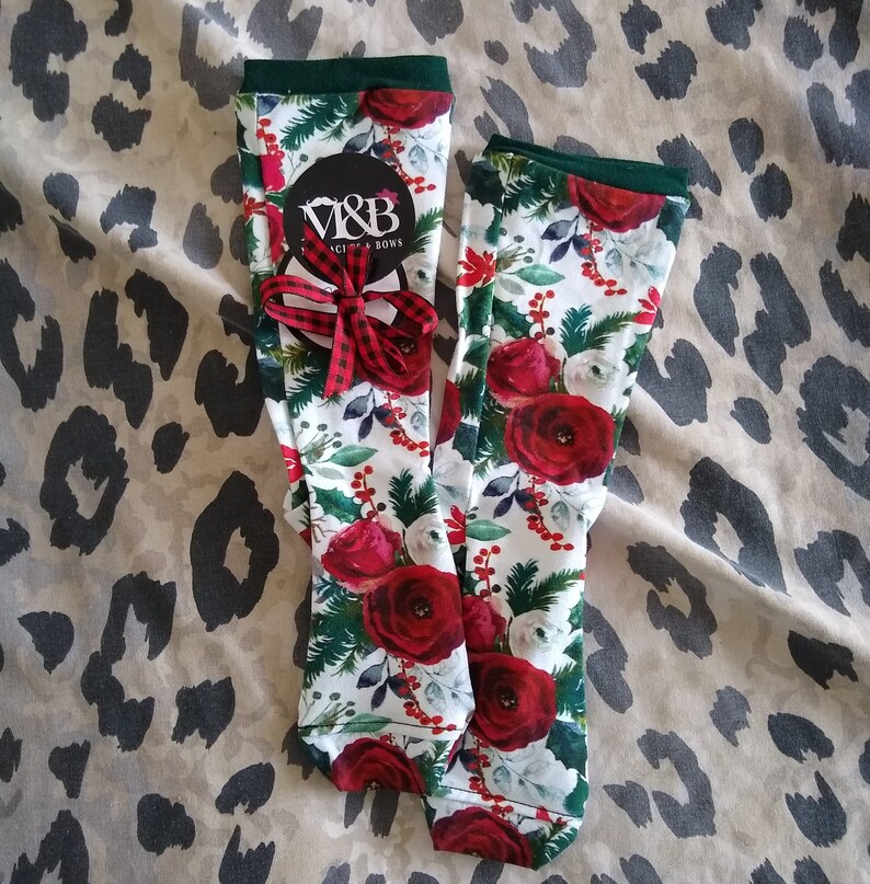 CHRISTMAS knee high socks 2T ready to ship