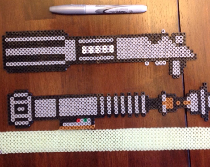 Perler Bead Star Wars Luke Skywalker, Darth Vader Lightsaber Hilts With