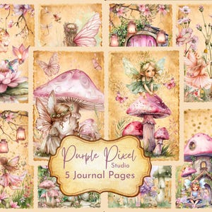Garden Fairy Junk Journal Pages, Magical Journal Pages, Digital Paper, Printable Journal, Junk Journal Printable, Journaling Pages