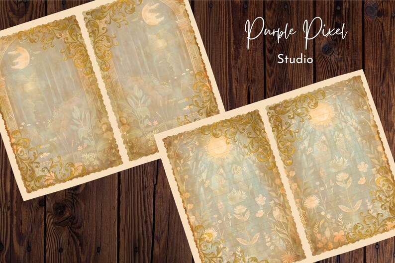 Magical Midnight Forest Junk Journal Pages, Woodland Journal Pages ...