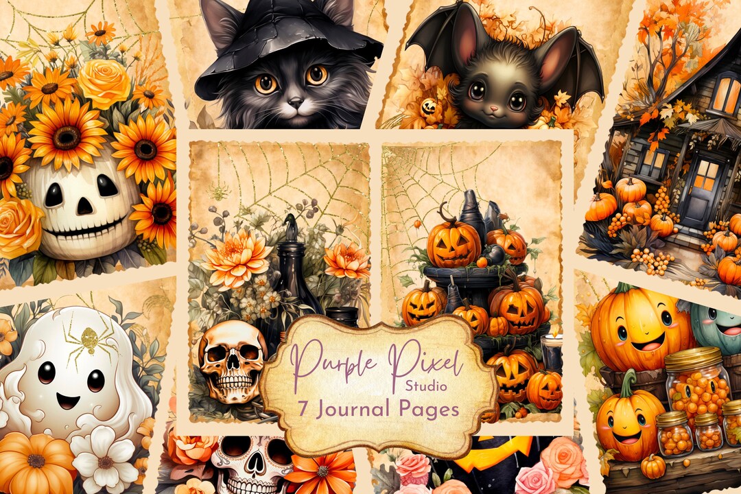 Cute Halloween Junk Journal Pages, Halloween Junk Jurnal Printable ...