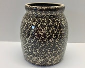 1994 Beaumont Brothers Salt Glazed Pottery BBP Spongeware Crock