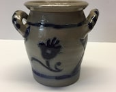 Williamsburg Restoration Salt Glazed Crock Hand Painted Design