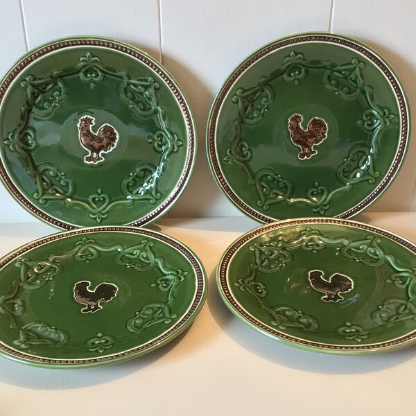 Black Rooster Plates Etsy