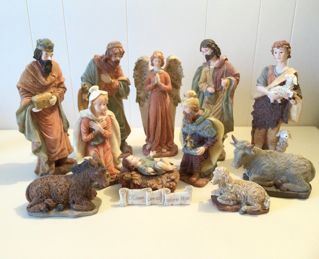 Dicksons 13 Resin 11 Piece Nativity Set Christmas Etsy