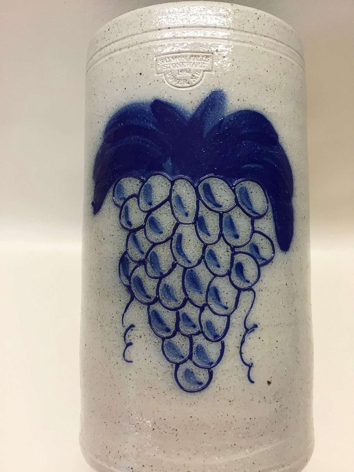 1994 Salmon Falls Salt Glazed Grapes Wine Bottle Crock Etsy