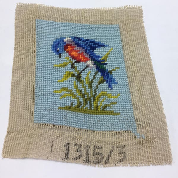 Vintage Bird Needlepoint Square