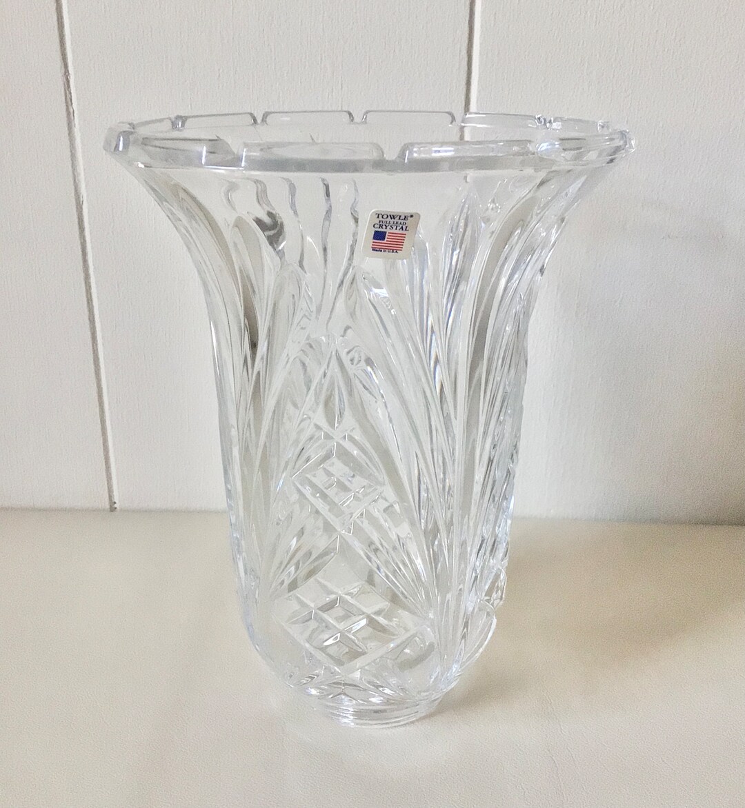 Towle Full Lead Crystal Vase Made in USA Etsy