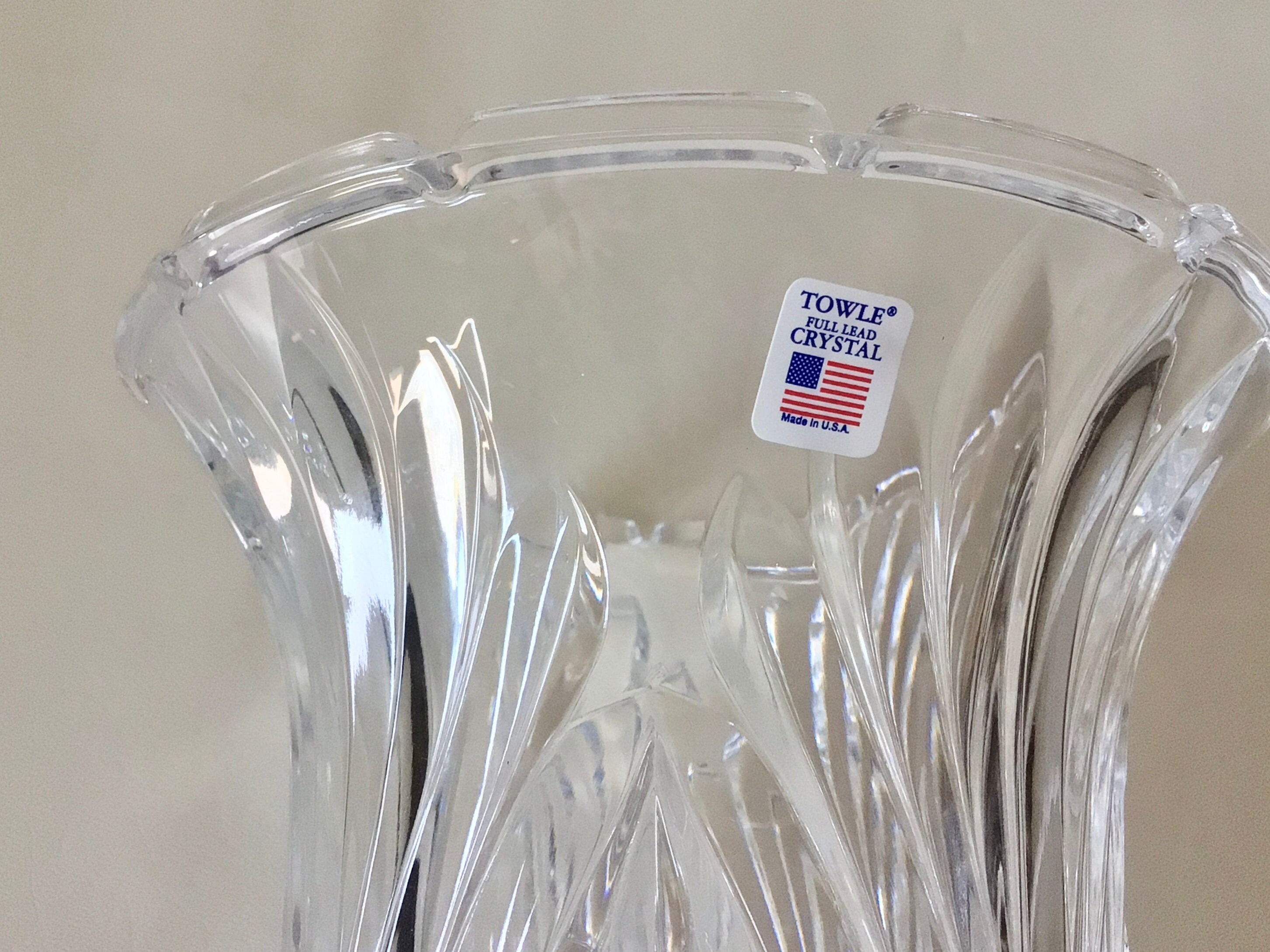Towle Full Lead Crystal Vase Made in USA Etsy