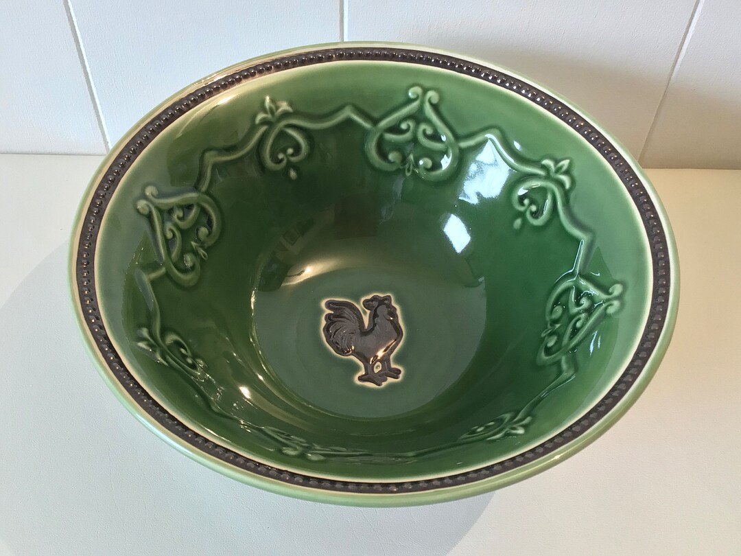 12 Footed Bowl Elegant Rooster by Cracker Barrel Centerpiece Serving