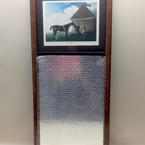 Equestrian Wall Mirror: &quot;Eclipse&quot; Horse Photo - Faux Wood Frame