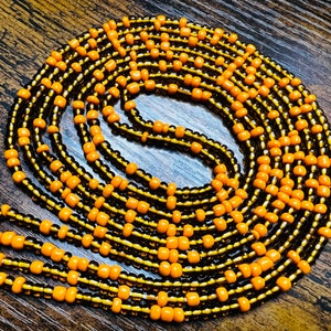 Brown and Orange mix Waist beads