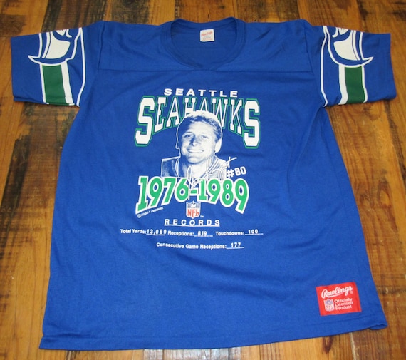 Vintage 80's Seattle Seahawks Steve Largent Rawlings Jersey T