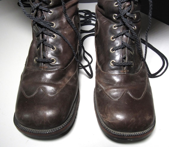 Vintage Monofinn Olof Daughters Knee High Brown Leather Boots Women's 5.5 5 1/2 View 4