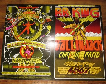 Vintage 70's 1970 BB King Hot Tuna Fillmore West Concert Handbill Flyer Mailer